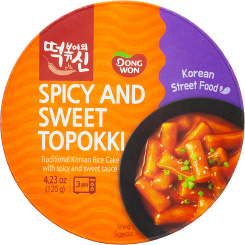 4.23 (Pack 8) Dong Won Sweet & Spicy Sauce Topokki In Cup, Ounces