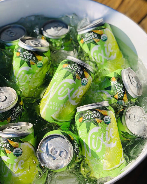 12 oz 24 pack 0 0 0 Nixie Sparkling Water, Lime Ginger | fl cans, | Organic, Vegan, Non-GMO, Gluten Free, Calories