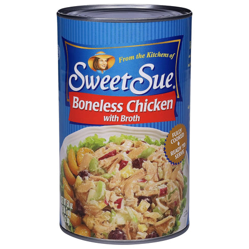 Sweet Sue Canned Boneless Chicken with Broth - 10g Protein per Serving