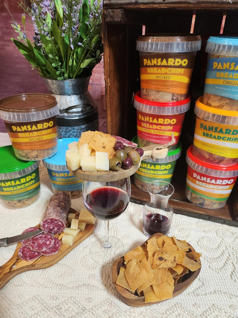 Pack PANSARDO BREADCHIPS Traditional Sardinian Savory Bread Chips - Original Flavor - Four
