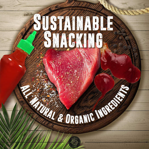 2 3's, (2 (Pack 2), Kaimana Ahi Tuna Jerky Sriracha Ounce - Paleo Style - Premium Fish Jerky Made in the USA. High