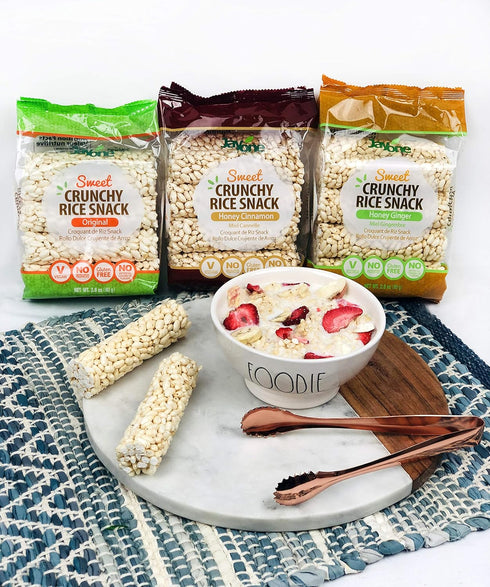 2.8 (Pack 6) Jayone Sweet Crunchy Rice Snack, Original, No Preservatives, Gluten Free, Ounces