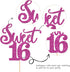 Rsstarxi 1 Pack 16th 16 16 16th Glitter Sweet Cake Topper Glitter Sixteen Sweet Cake Pick Cheers to Years Old Birthday