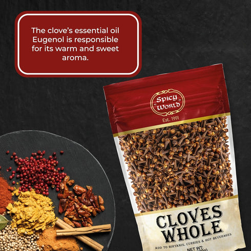 Whole Cloves 3.5 Oz Bag, Great for Foods, Tea, Pomander Balls, and Potpourri by Spicy World