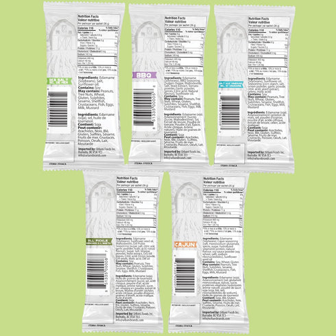 Urbani Pack, 11 0.9 oz 30 Far Field Crunchy Edamame Beans, Variety Low Calorie, Healthy Snack for Kids & Adults, g