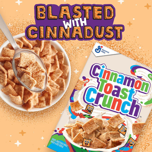 27 oz. (Pack 8) Original Cinnamon Toast Crunch Breakfast Cereal, Crispy Cinnamon Cereal, Giant Size Box
