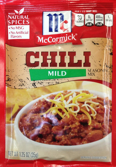 McCormick MILD CHILI Seasoning Mix 1.25oz (10 Packets)