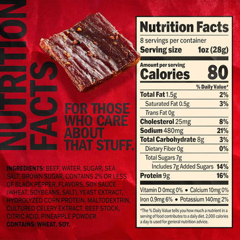 9g 100% Jack Link's Beef Jerky, Peppered, Half Pounder Large Jerky Bag - Flavorful Meat Snack, Ready to Eat Protein