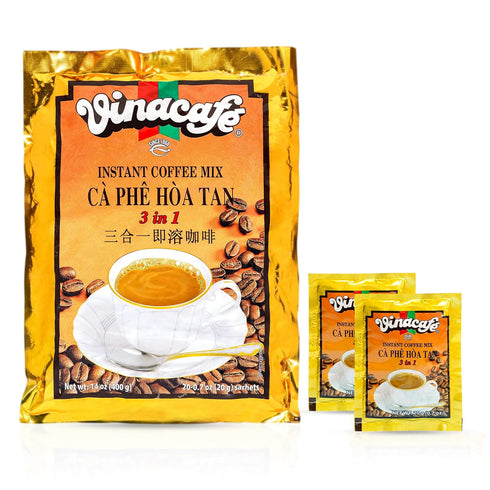 Vinacafe Instant Coffee Packets 3 in 1 Authentic Vietnamese Taste, Balanced Medium