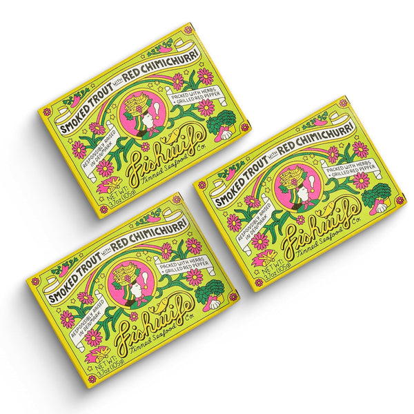 Fishwife Smoked Rainbow Trout with Red Chimichurri 3-Pack (3.7 Ounce) | ASC-Certified