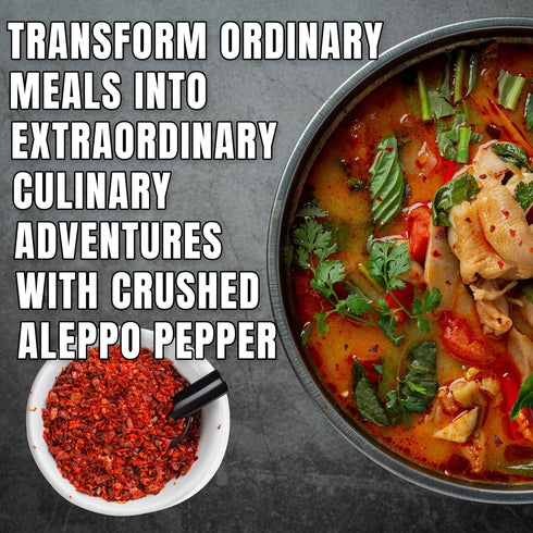 Turkish Goodies Aleppo Pepper, 4oz Authentic Pul Biber Red Chili Spice, Crushed for Mediterranean Cuisine