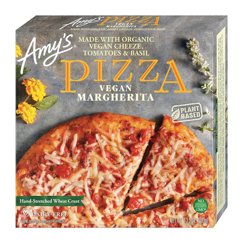 Amy's Frozen Cheeze (Vegan Cheese) Pizza, Made with Organic Tomatoes and Basil,
