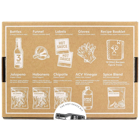 millhouse spice co. 3 3 16 Unique Gift for Men, Deluxe Hot Sauce Making Kit, Varieties of Chili Peppers, Gourmet Spice