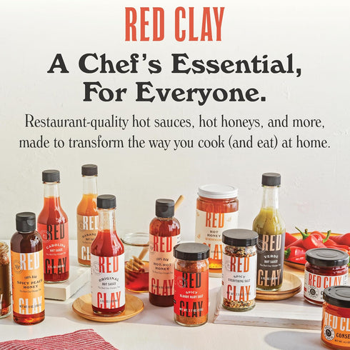 100% 9 oz Red Clay Hot Honey - Gluten Free - Paleo Spicy Honey - Pure, Raw Wildflower Honey - Infused Honey