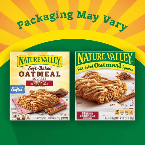 7.44 OZ, 6 (Pack 4) Nature Valley Soft-Baked Oatmeal Squares, Cinnamon Brown Sugar, ct