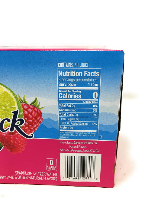 ADIRONDACK BEVERAGES Raspberry Lime Sparkling Seltzer Water by