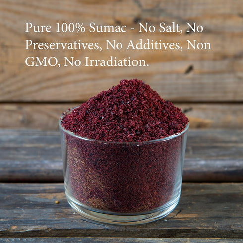 The Spice Way - Pure 100% Sumac, No Salt, No GMO, Spice Seasoning Powder 2 oz (Resealable Bag)