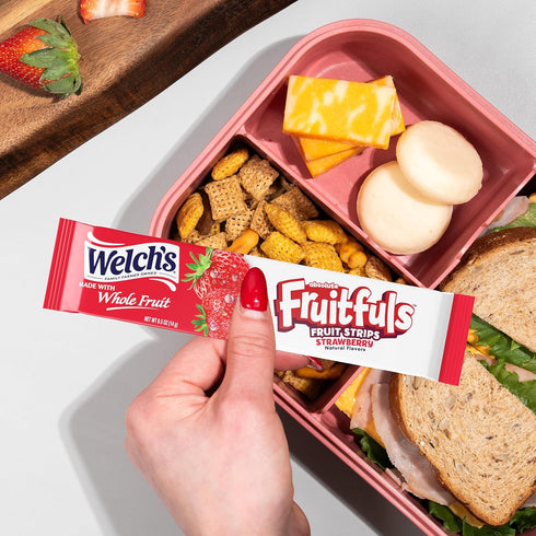 0.5oz (Pack 50) Welch's Absolute Fruitfuls Fruit Strips, Tasty Dried Fruit Snacks for School Lunches, Berry