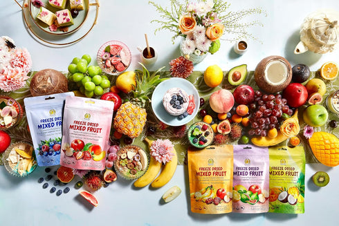 SUNGIVEN 10+ Pack 5 7.06 oz, 100% Freeze-Dried Fruit Party with Fruits, Mixed Fruits Variety of Bag, Health Snack
