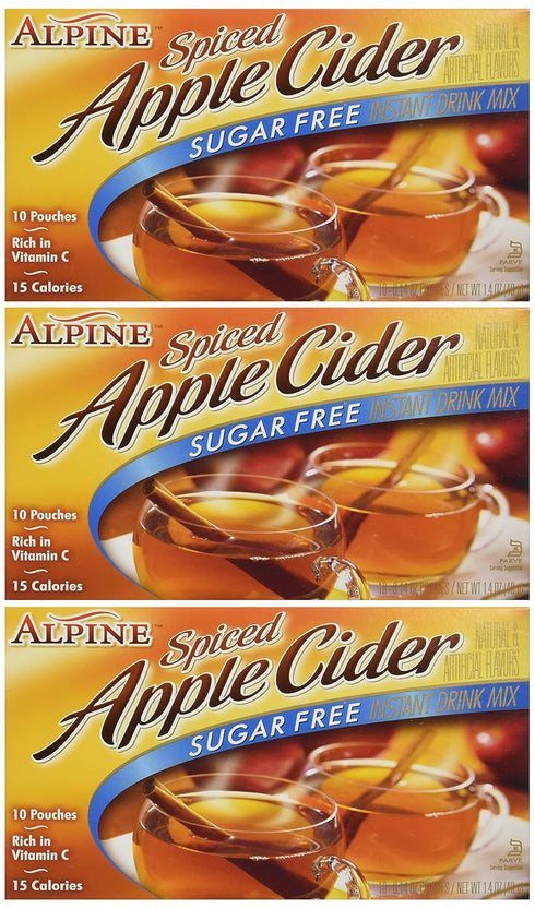 Alpine , Spiced Cider, Sugar Free Apple Flavored Drink Mix, 1.4oz Box (Pack