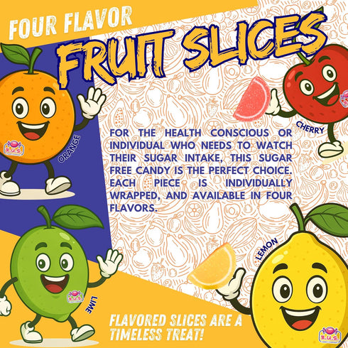 1 Lbs (1 RUS Candy Company Sugar-Free Fruit Slices Bulk Bag | Classic Jelly Fruit Candy, Chewy Old-Fashioned Candy-Shop