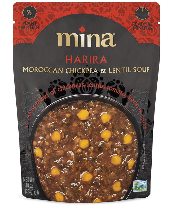 Mina Harira, Moroccan Chickpea & Lentil Soup, Ready to Eat Meals,10 oz