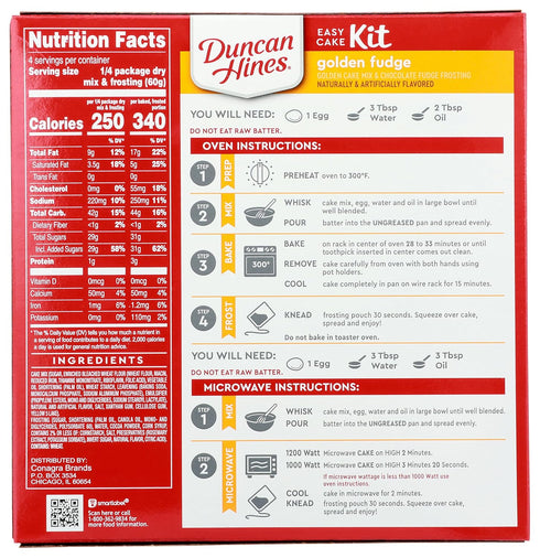 Duncan Hines Golden Fudge Cake Mix Easy Cake Kit, 8.4 OZ