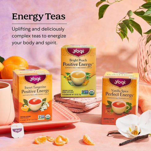 (3 Pack) Set 48 Yogi Energy Variety Organic Sampler & Tea Gift Contains Caffeine Tea Bags