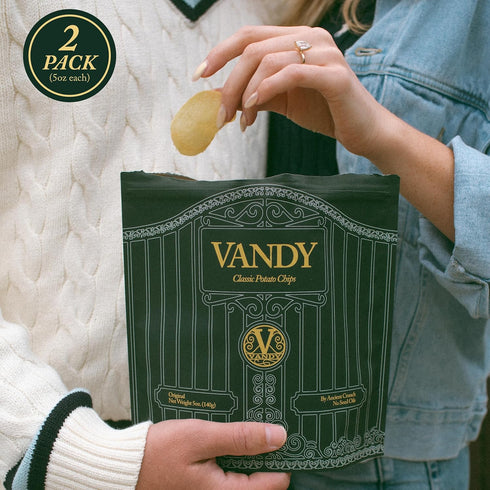 2 Pack, 5 Vandy Crisps Potato Chips - Vegetable & Seed Oil Free Snacks - Gluten Free Potato Chip - Healthy Chips Made