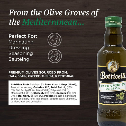 16.9oz Whole30 Approved,1-Pack Extra Virgin Olive Oil by Botticelli