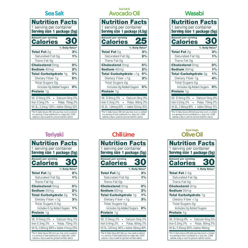 Gimme 6 Pack, 12 Count (2 Omega3s Seaweed Organic Premium Roasted Seaweed Snacks, New Flavor Variety Each) Keto, Vegan