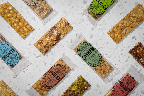 40 6 Pack, (40g Pack 12) South Snacks Crunchy Nut Bars, Mix of Variety Touch of Honey, Natural Protein Bar