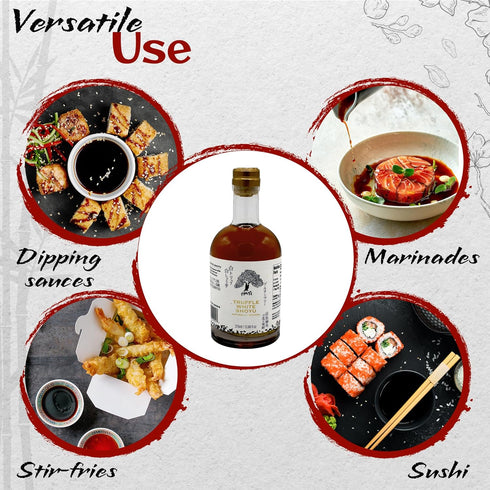 HAKU 2 12.68 Oz (375 ml) Truffle White Shoyu Naturally Brewed Aged Years, - Traditional Gourmet Dipping Sauce