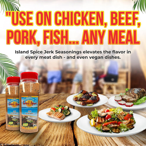 32 Island Spice Jerk Seasoning ounces - Gluten-Free Vegan-Friendly Dry Rub with Real Jamaican Pimento - Authentic Jerk