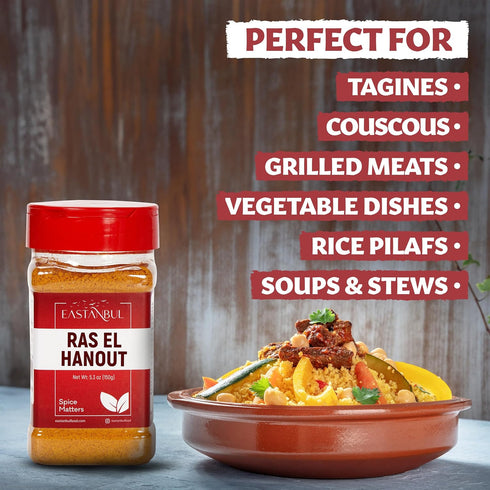 5.3oz, Eastanbul Ras El Hanout Spice, Meat Seasoning, All-in-One Ras El Hanout Moroccan Spice Blend, North African