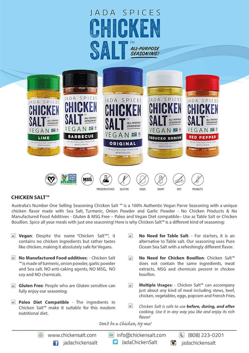 3 PACK JADA Spices Chicken Salt Spice and Seasoning - Original Flavors - Vegan, Keto & Paleo Friendly - Perfect