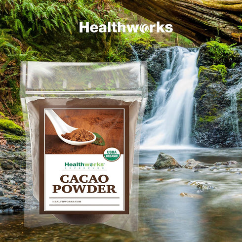 48 Oz 3 Lbs Healthworks Superfoods Organic Cacao Powder - / - Cocoa Chocolate Substitute - Rich Chocolate Flavour