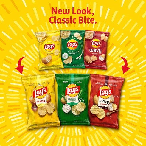 1 (Pack 104) Lay's Potato Chips, Sour Cream & Onion, Ounce