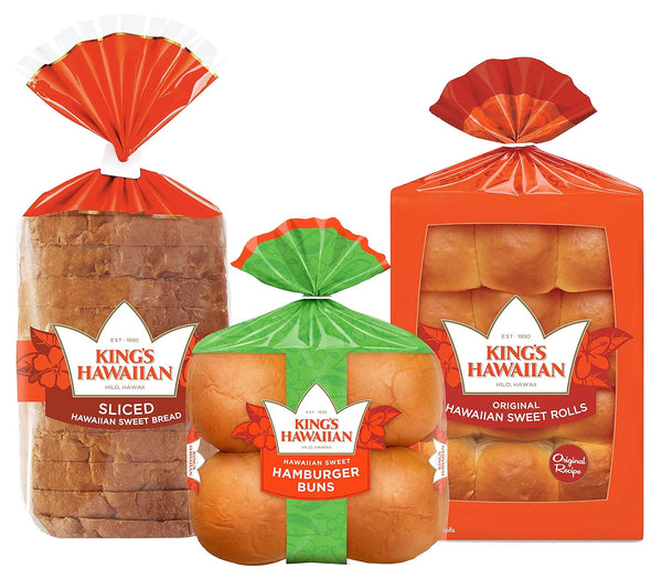King's Hawaiian KINGS HAWAIIAN Ultimate Party Variety Pack, 1 Pack Sliced Hawaiian Sweet Bread,