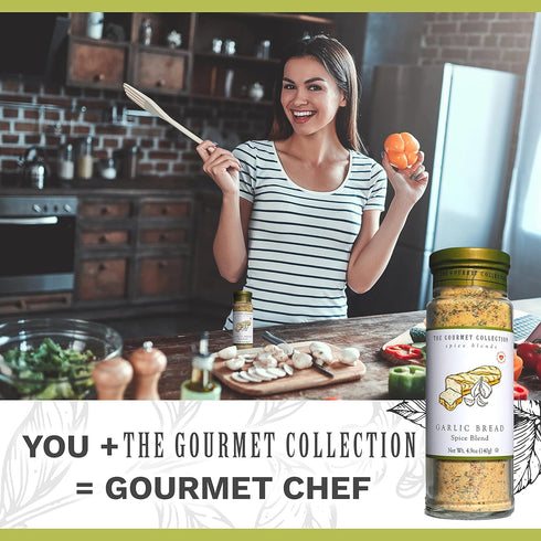 The Gourmet Collection Garlic Bread Spice Blend, Garlic Butter Seasoning for Cooking, Salt Free