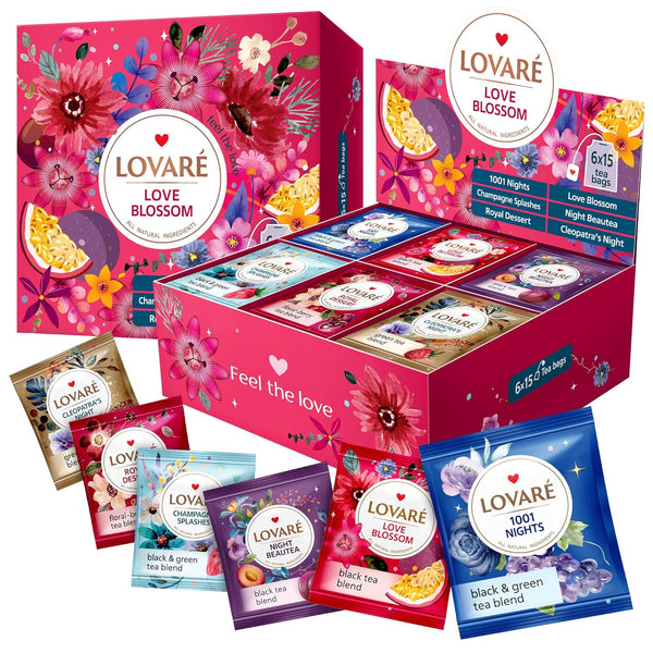Tea Set By Lovare Made in Ukraine - Assorted Flavors: Love Blossom,
