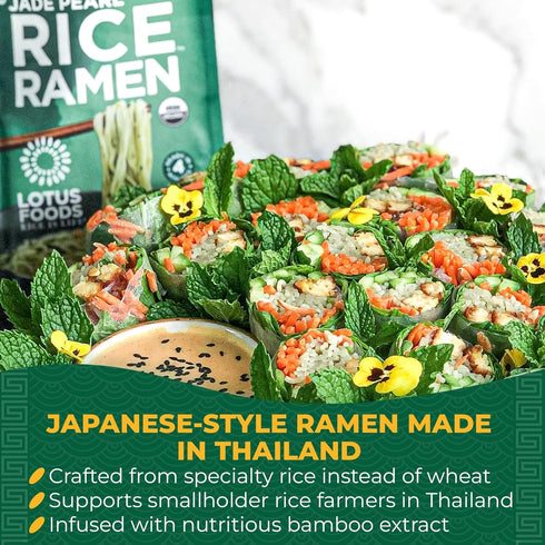 10 Oz (Pack 6) Lotus Foods Organic Jade Pearl Rice Ramen Noodles - Gluten Free Instant Ramen Noodles, Vegan, Low