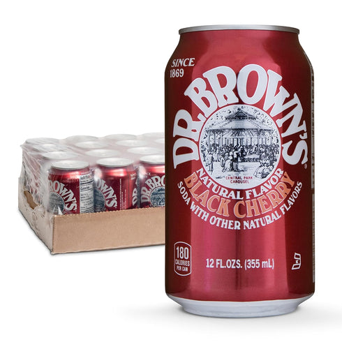 Dr. Brown's Black Cherry Soda - A New York Original - 24
