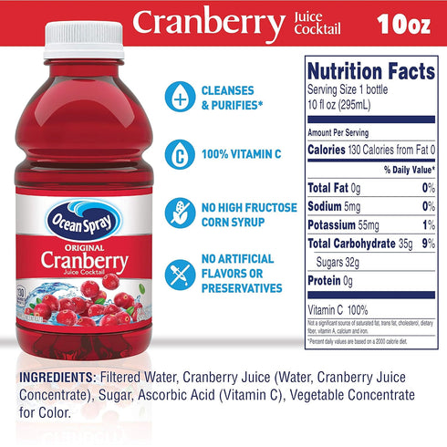 (Pack 6) 10 60 Oz Ocean Spray Cranberry Cocktail Juice Drink, of Ounce, Fl