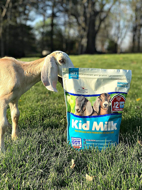 4 lbs Manna Pro Goat Kid Milk Replacer, High in Protein to Support Growth, Powered by Opti-Gut to Support Gut Health