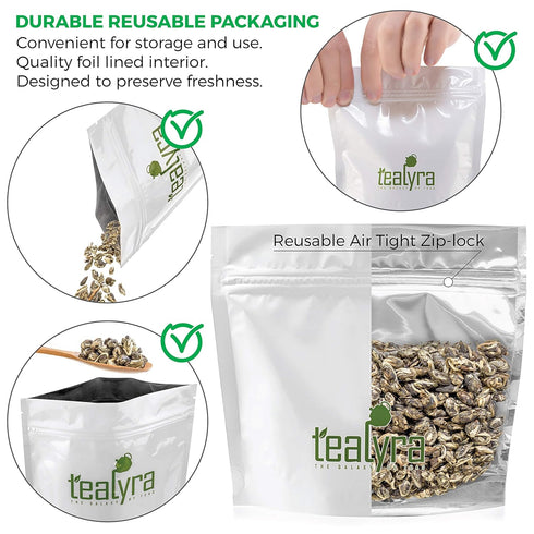 Tealyra Jasmine Phoenix Pearls - Best Chinese Jasmine Green Loose Leaf Tea, 110g (4-ounce)
