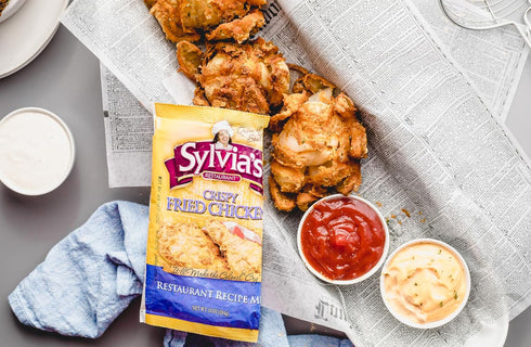 10oz (Pack 9) Sylvias Crispy Fried Chicken Mix, Seasoning Mix for Perfect Crispy Fried Chicken to make at Home, Bag