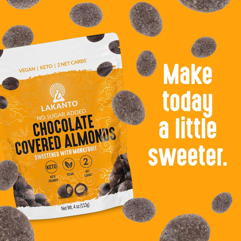 Pack 2) Lakanto Chocolate Covered Almonds - Sweetened with Monk Fruit Sweetener, Keto Diet Friendly, On the Go Healthy
