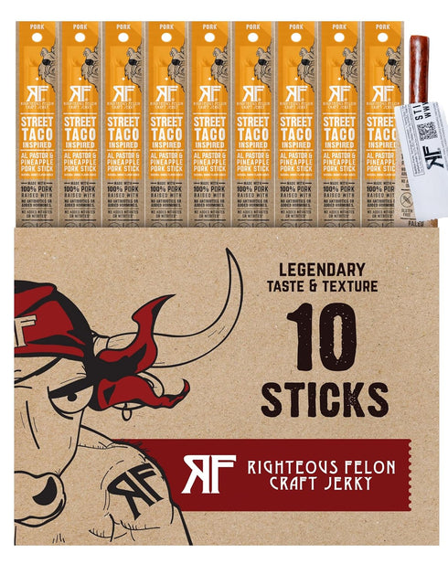 Righteous Felon Meat Sticks | 100% Pasture Raised Pork | 8g Protein