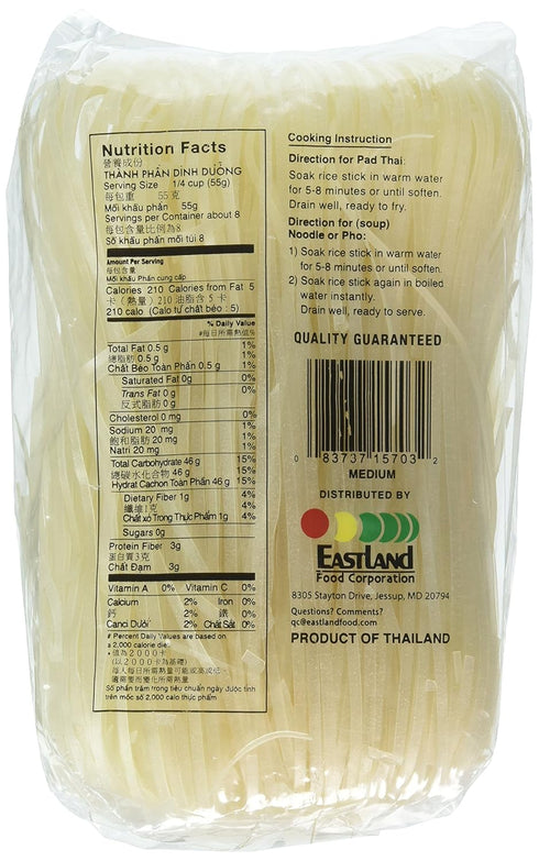 16oz (3 Pack) Asian Best Premium Rice Stick Noodle Medium
